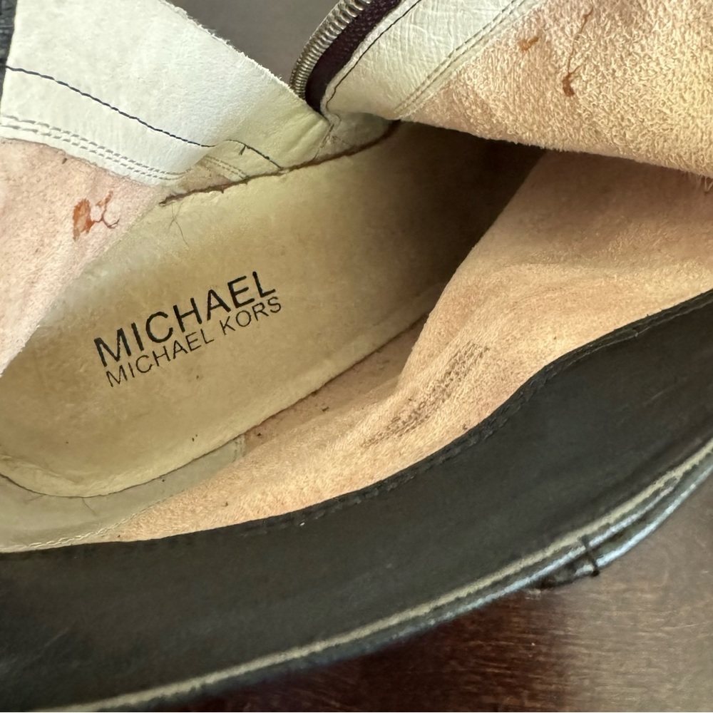 Michael Kors Black‎ Leather Heeled Ankle Boots Booties Career City Size 10M - Picture 11 of 13